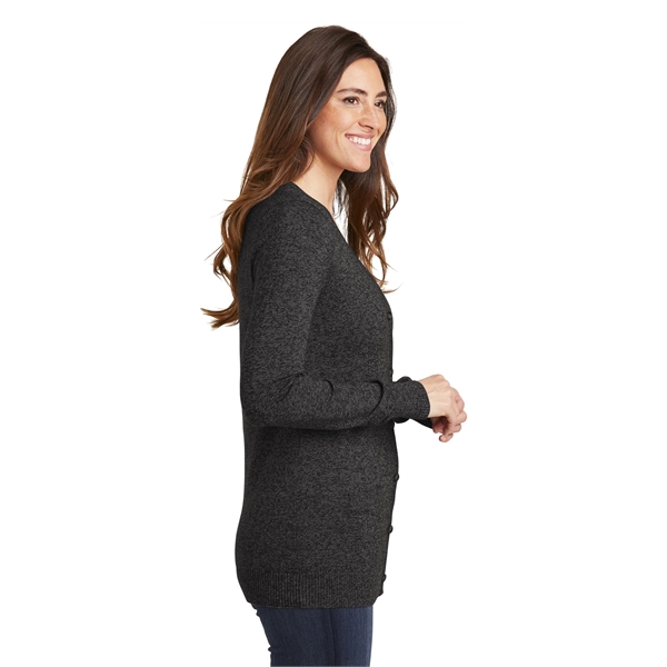 Port Authority Women's Marled Cardigan Sweater. - Port Authority Women's Marled Cardigan Sweater. - Image 7 of 15