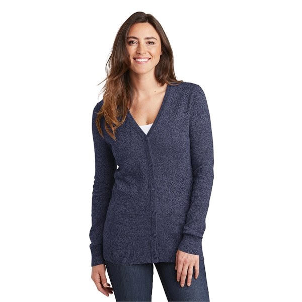 Port Authority Women's Marled Cardigan Sweater. - Port Authority Women's Marled Cardigan Sweater. - Image 2 of 15