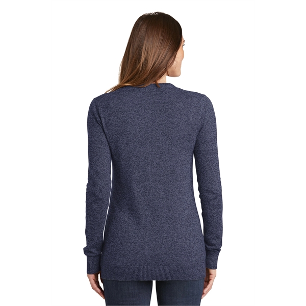 Port Authority Women's Marled Cardigan Sweater. - Port Authority Women's Marled Cardigan Sweater. - Image 9 of 15