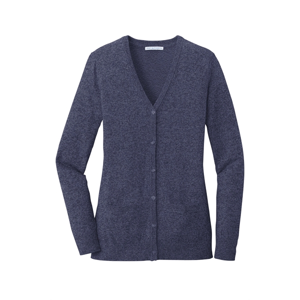 Port Authority Women's Marled Cardigan Sweater. - Port Authority Women's Marled Cardigan Sweater. - Image 3 of 15