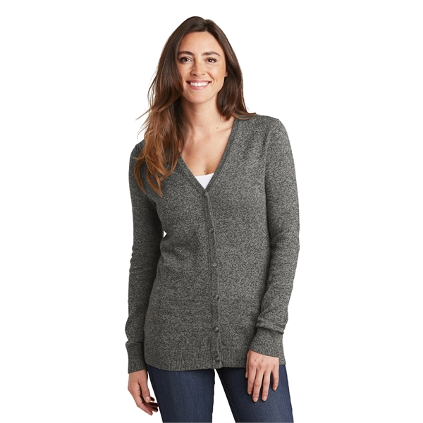 Port Authority Women's Marled Cardigan Sweater. - Port Authority Women's Marled Cardigan Sweater. - Image 4 of 15