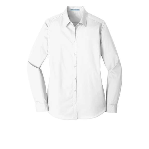 Port Authority Women's Long Sleeve Carefree Poplin Shirt. - Port Authority Women's Long Sleeve Carefree Poplin Shirt. - Image 3 of 60