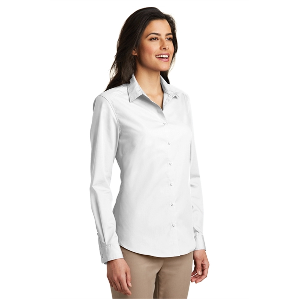 Port Authority Women's Long Sleeve Carefree Poplin Shirt. - Port Authority Women's Long Sleeve Carefree Poplin Shirt. - Image 4 of 60