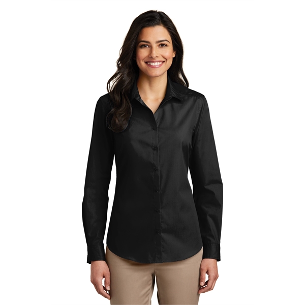 Port Authority Women's Long Sleeve Carefree Poplin Shirt. - Port Authority Women's Long Sleeve Carefree Poplin Shirt. - Image 56 of 60