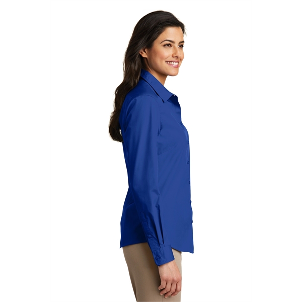 Port Authority Women's Long Sleeve Carefree Poplin Shirt. - Port Authority Women's Long Sleeve Carefree Poplin Shirt. - Image 8 of 60