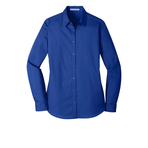 Port Authority Women's Long Sleeve Carefree Poplin Shirt. - Port Authority Women's Long Sleeve Carefree Poplin Shirt. - Image 9 of 60