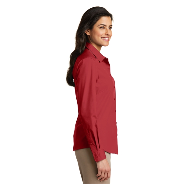 Port Authority Women's Long Sleeve Carefree Poplin Shirt. - Port Authority Women's Long Sleeve Carefree Poplin Shirt. - Image 13 of 60