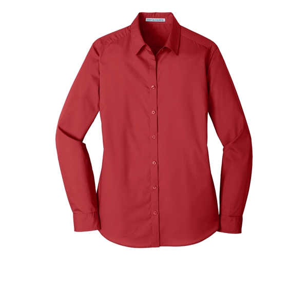 Port Authority Women's Long Sleeve Carefree Poplin Shirt. - Port Authority Women's Long Sleeve Carefree Poplin Shirt. - Image 14 of 60