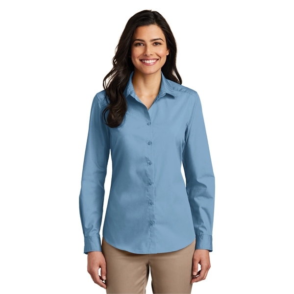 Port Authority Women's Long Sleeve Carefree Poplin Shirt. - Port Authority Women's Long Sleeve Carefree Poplin Shirt. - Image 16 of 60