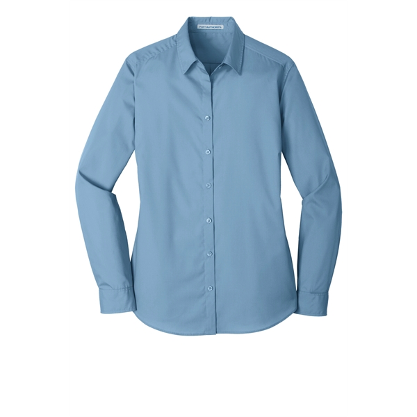 Port Authority Women's Long Sleeve Carefree Poplin Shirt. - Port Authority Women's Long Sleeve Carefree Poplin Shirt. - Image 19 of 60