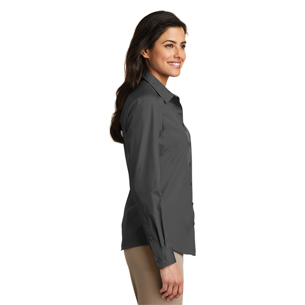 Port Authority Women's Long Sleeve Carefree Poplin Shirt. - Port Authority Women's Long Sleeve Carefree Poplin Shirt. - Image 23 of 60