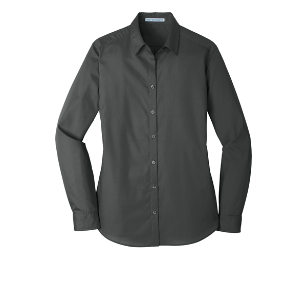 Port Authority Women's Long Sleeve Carefree Poplin Shirt. - Port Authority Women's Long Sleeve Carefree Poplin Shirt. - Image 24 of 60