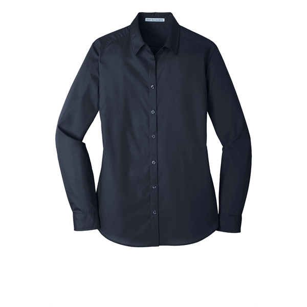 Port Authority Women's Long Sleeve Carefree Poplin Shirt. - Port Authority Women's Long Sleeve Carefree Poplin Shirt. - Image 34 of 60