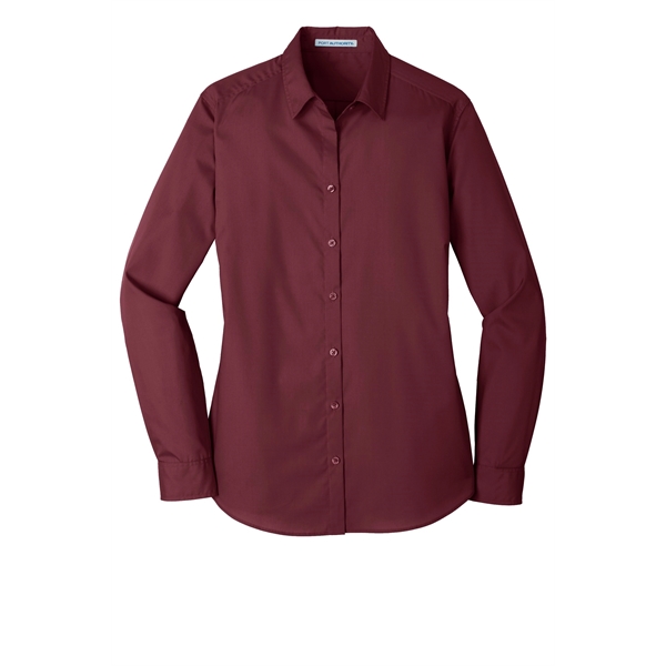 Port Authority Women's Long Sleeve Carefree Poplin Shirt. - Port Authority Women's Long Sleeve Carefree Poplin Shirt. - Image 39 of 60