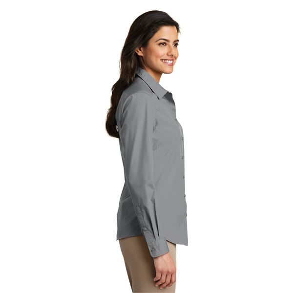 Port Authority Women's Long Sleeve Carefree Poplin Shirt. - Port Authority Women's Long Sleeve Carefree Poplin Shirt. - Image 48 of 60