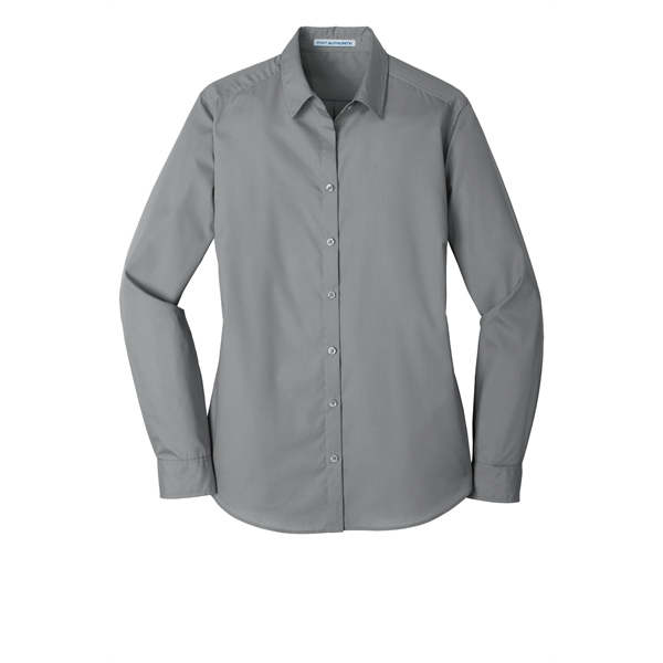 Port Authority Women's Long Sleeve Carefree Poplin Shirt. - Port Authority Women's Long Sleeve Carefree Poplin Shirt. - Image 49 of 60