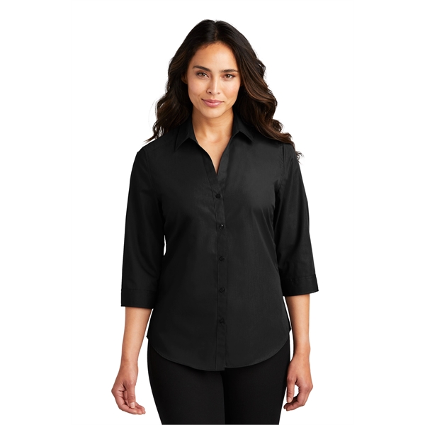 Port Authority Women's 3/4-Sleeve Carefree Poplin Shirt. - Port Authority Women's 3/4-Sleeve Carefree Poplin Shirt. - Image 31 of 48