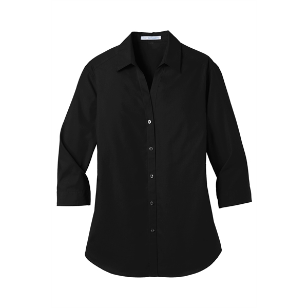 Port Authority Women's 3/4-Sleeve Carefree Poplin Shirt. - Port Authority Women's 3/4-Sleeve Carefree Poplin Shirt. - Image 8 of 48