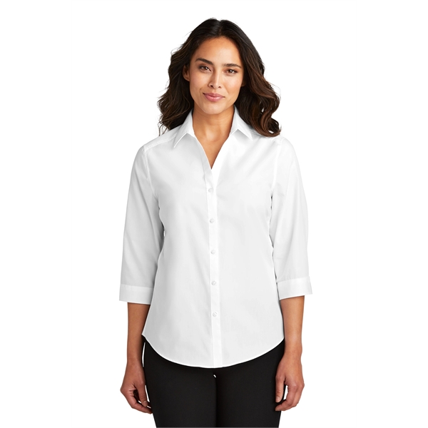 Port Authority Women's 3/4-Sleeve Carefree Poplin Shirt. - Port Authority Women's 3/4-Sleeve Carefree Poplin Shirt. - Image 34 of 48