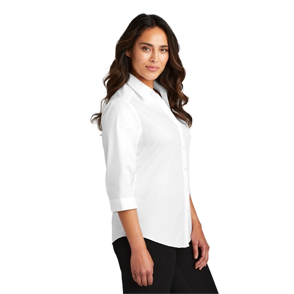 Port Authority Women's 3/4-Sleeve Carefree Poplin Shirt. - Port Authority Women's 3/4-Sleeve Carefree Poplin Shirt. - Image 36 of 48