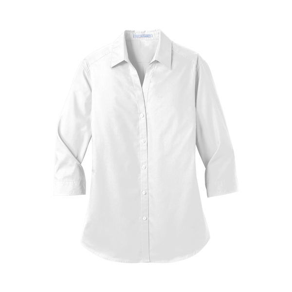 Port Authority Women's 3/4-Sleeve Carefree Poplin Shirt. - Port Authority Women's 3/4-Sleeve Carefree Poplin Shirt. - Image 13 of 48