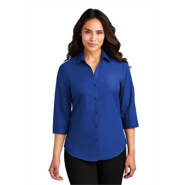 Port Authority Women's 3/4-Sleeve Carefree Poplin Shirt. - Port Authority Women's 3/4-Sleeve Carefree Poplin Shirt. - Image 37 of 48