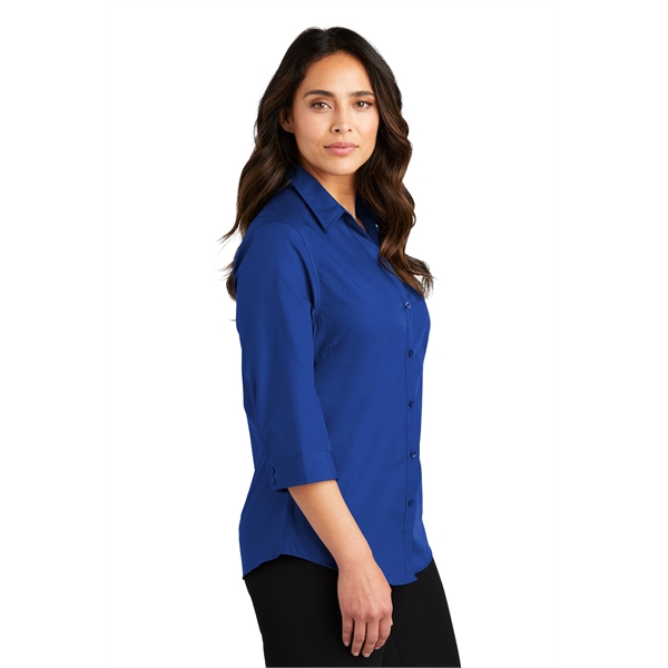 Port Authority Women's 3/4-Sleeve Carefree Poplin Shirt. - Port Authority Women's 3/4-Sleeve Carefree Poplin Shirt. - Image 39 of 48