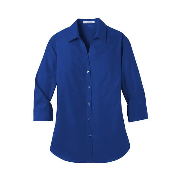 Port Authority Women's 3/4-Sleeve Carefree Poplin Shirt. - Port Authority Women's 3/4-Sleeve Carefree Poplin Shirt. - Image 17 of 48