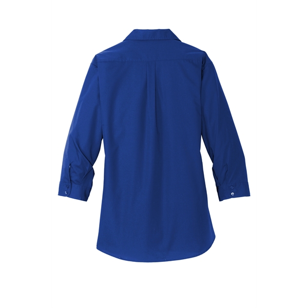 Port Authority Women's 3/4-Sleeve Carefree Poplin Shirt. - Port Authority Women's 3/4-Sleeve Carefree Poplin Shirt. - Image 18 of 48