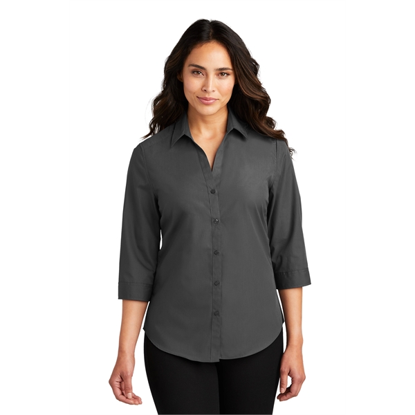 Port Authority Women's 3/4-Sleeve Carefree Poplin Shirt. - Port Authority Women's 3/4-Sleeve Carefree Poplin Shirt. - Image 40 of 48