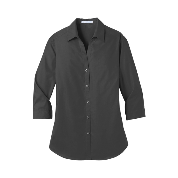 Port Authority Women's 3/4-Sleeve Carefree Poplin Shirt. - Port Authority Women's 3/4-Sleeve Carefree Poplin Shirt. - Image 21 of 48