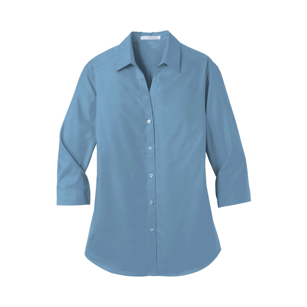 Port Authority Women's 3/4-Sleeve Carefree Poplin Shirt. - Port Authority Women's 3/4-Sleeve Carefree Poplin Shirt. - Image 25 of 48