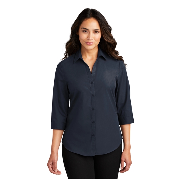 Port Authority Women's 3/4-Sleeve Carefree Poplin Shirt. - Port Authority Women's 3/4-Sleeve Carefree Poplin Shirt. - Image 46 of 48