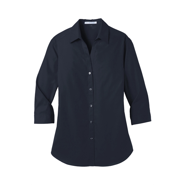 Port Authority Women's 3/4-Sleeve Carefree Poplin Shirt. - Port Authority Women's 3/4-Sleeve Carefree Poplin Shirt. - Image 29 of 48