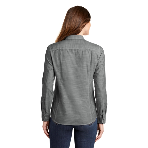 Port Authority Women's Slub Chambray Shirt. - Port Authority Women's Slub Chambray Shirt. - Image 3 of 15