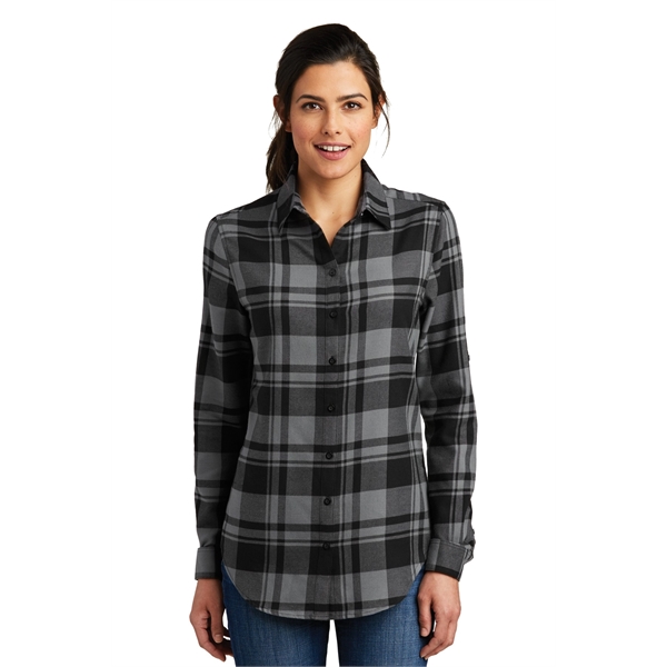 Port Authority Women's Plaid Flannel Tunic . - Port Authority Women's Plaid Flannel Tunic . - Image 13 of 32