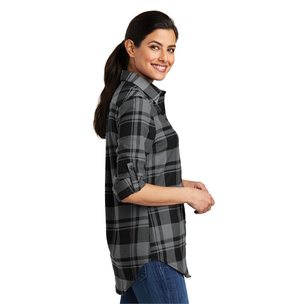Port Authority Women's Plaid Flannel Tunic . - Port Authority Women's Plaid Flannel Tunic . - Image 1 of 32