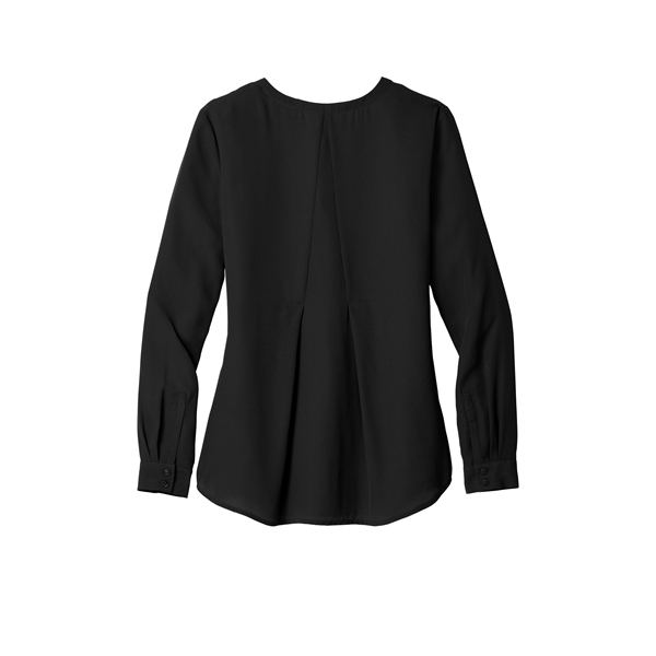 Port Authority Women's Long Sleeve Button-Front Blouse. - Port Authority Women's Long Sleeve Button-Front Blouse. - Image 4 of 25