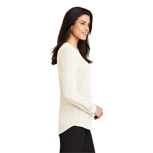 Port Authority Women's Long Sleeve Button-Front Blouse. - Port Authority Women's Long Sleeve Button-Front Blouse. - Image 6 of 25