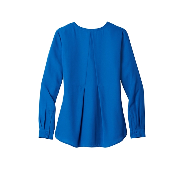 Port Authority Women's Long Sleeve Button-Front Blouse. - Port Authority Women's Long Sleeve Button-Front Blouse. - Image 9 of 25