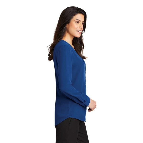 Port Authority Women's Long Sleeve Button-Front Blouse. - Port Authority Women's Long Sleeve Button-Front Blouse. - Image 11 of 25