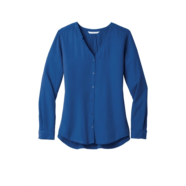 Port Authority Women's Long Sleeve Button-Front Blouse. - Port Authority Women's Long Sleeve Button-Front Blouse. - Image 12 of 25