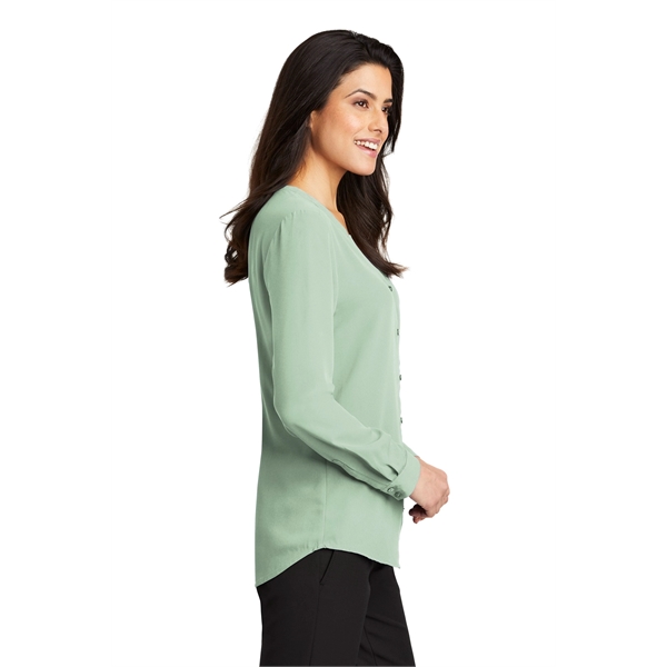 Port Authority Women's Long Sleeve Button-Front Blouse. - Port Authority Women's Long Sleeve Button-Front Blouse. - Image 15 of 25