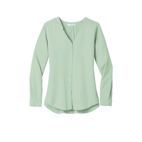 Port Authority Women's Long Sleeve Button-Front Blouse. - Port Authority Women's Long Sleeve Button-Front Blouse. - Image 16 of 25