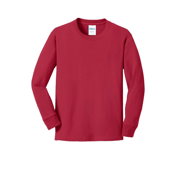 Port & Company Youth Long Sleeve Core Cotton Tee. - Port & Company Youth Long Sleeve Core Cotton Tee. - Image 43 of 149