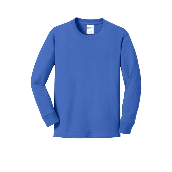 Port & Company Youth Long Sleeve Core Cotton Tee. - Port & Company Youth Long Sleeve Core Cotton Tee. - Image 48 of 149