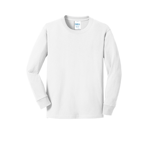 Port & Company Youth Long Sleeve Core Cotton Tee. - Port & Company Youth Long Sleeve Core Cotton Tee. - Image 58 of 149