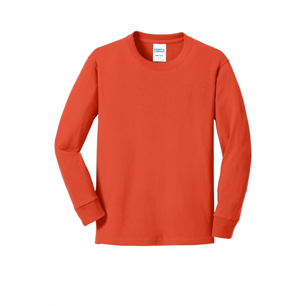 Port & Company Youth Long Sleeve Core Cotton Tee. - Port & Company Youth Long Sleeve Core Cotton Tee. - Image 73 of 149