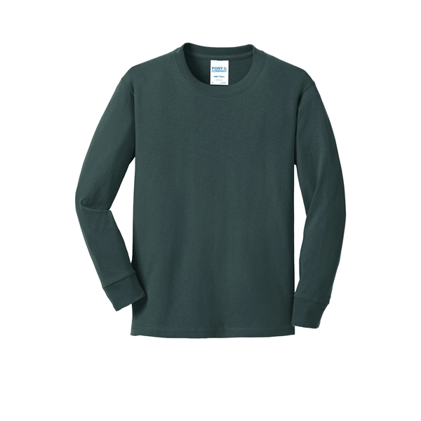 Port & Company Youth Long Sleeve Core Cotton Tee. - Port & Company Youth Long Sleeve Core Cotton Tee. - Image 78 of 149