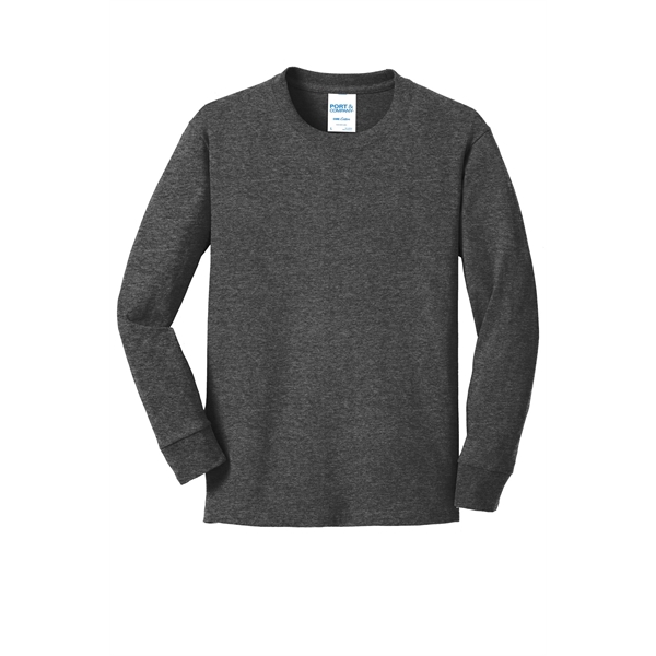 Port & Company Youth Long Sleeve Core Cotton Tee. - Port & Company Youth Long Sleeve Core Cotton Tee. - Image 83 of 149